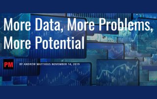 Title header: More data, more problems, more potential