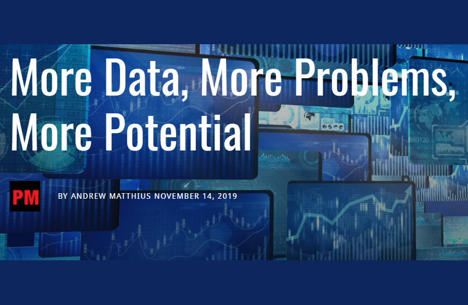 Title header: More data, more problems, more potential